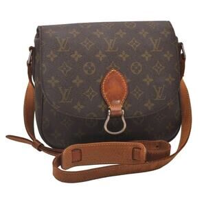 Louis Vuitton Brown Monogram Crossbody Bag with Tan Leather Trim